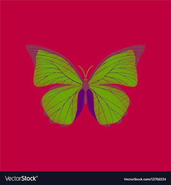 Flat shading style icon butterfly vector image