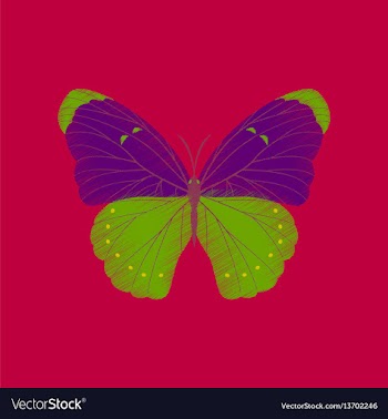Flat shading style icon butterfly vector image