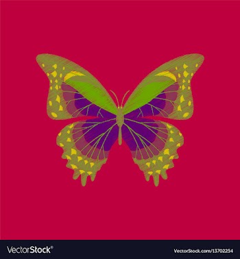 Flat shading style icon butterfly vector image