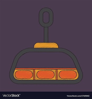 Flat shading style icon cabin ski lift vector image