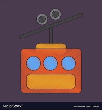Flat shading style icon cabin ski lift vector image
