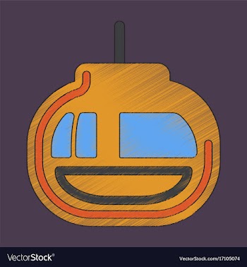 Flat shading style icon cabin ski lift vector image