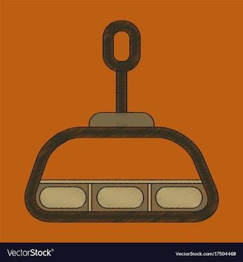 Flat shading style icon cabin ski lift vector image
