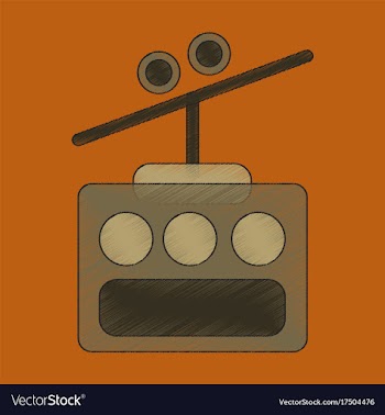 Flat shading style icon cabin ski lift vector image