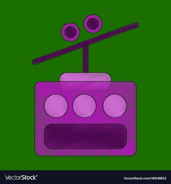 Flat shading style icon cabin ski lift vector image
