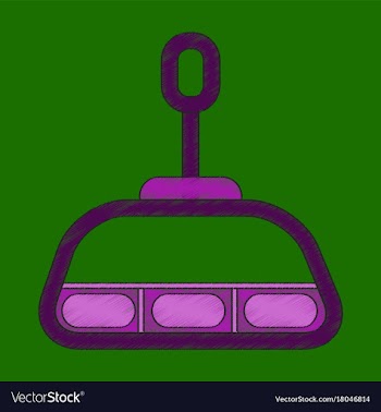 Flat shading style icon cabin ski lift vector image