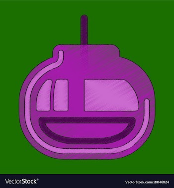 Flat shading style icon cabin ski lift vector image