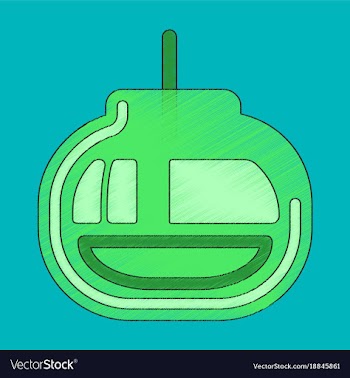 Flat shading style icon cabin ski lift vector image