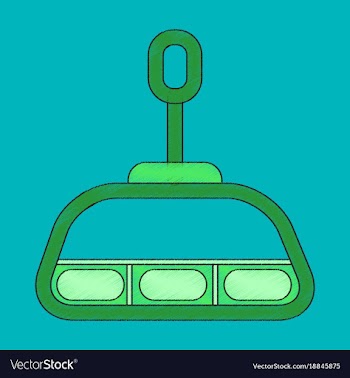 Flat shading style icon cabin ski lift vector image