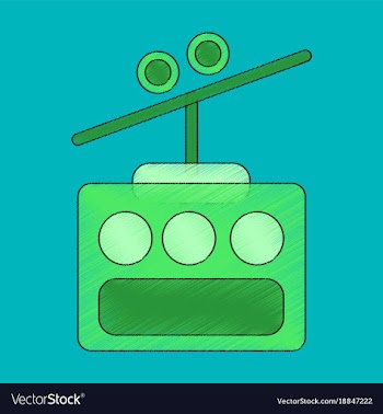 Flat shading style icon cabin ski lift vector image
