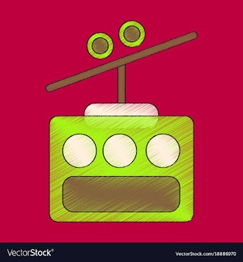 Flat shading style icon cabin ski lift vector image
