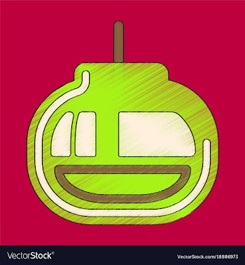 Flat shading style icon cabin ski lift vector image