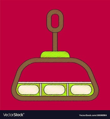Flat shading style icon cabin ski lift vector image