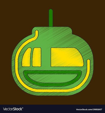 Flat shading style icon cabin ski lift vector image