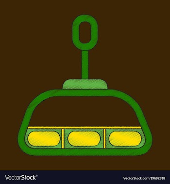 Flat shading style icon cabin ski lift vector image