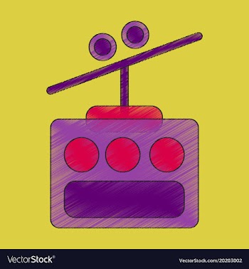 Flat shading style icon cabin ski lift vector image