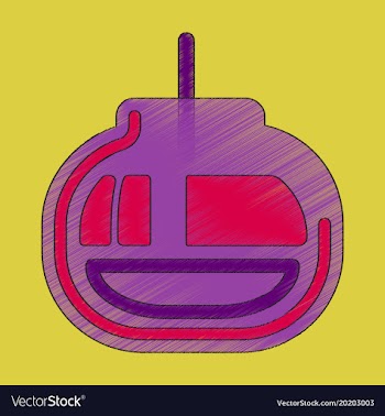 Flat shading style icon cabin ski lift vector image