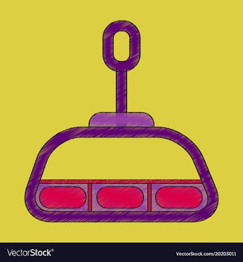 Flat shading style icon cabin ski lift vector image