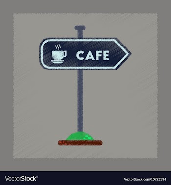 Flat shading style icon cafe sign vector image