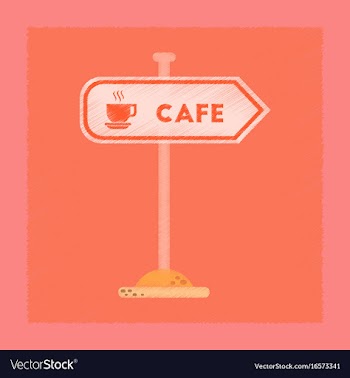 Flat shading style icon cafe sign vector image