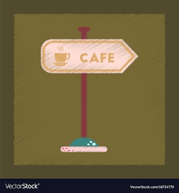 Flat shading style icon cafe sign vector image
