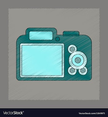 Flat shading style icon camera vector image