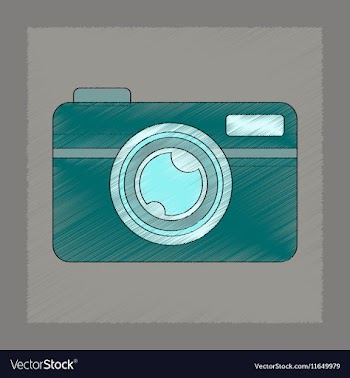 Flat shading style icon camera vector image