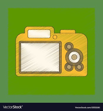 Flat shading style icon camera vector image