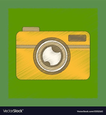 Flat shading style icon camera vector image