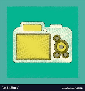 Flat shading style icon camera vector image