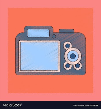 Flat shading style icon camera vector image
