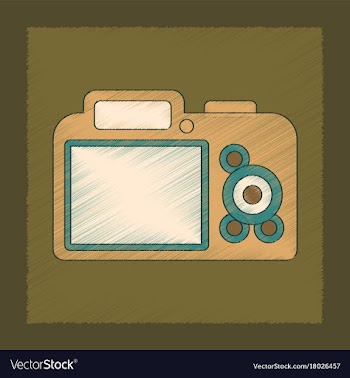 Flat shading style icon camera vector image