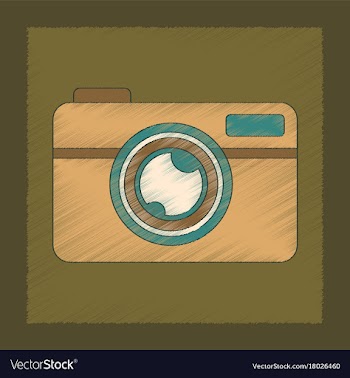 Flat shading style icon camera vector image