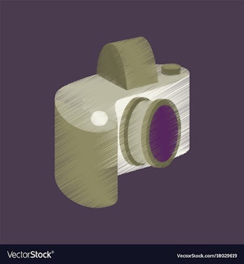 Flat shading style icon camera vector image