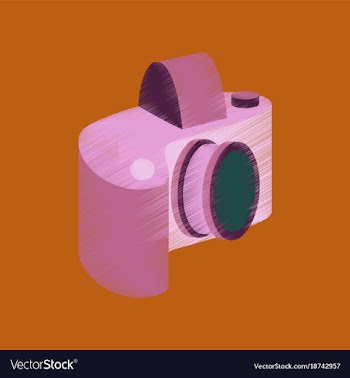 Flat shading style icon camera vector image