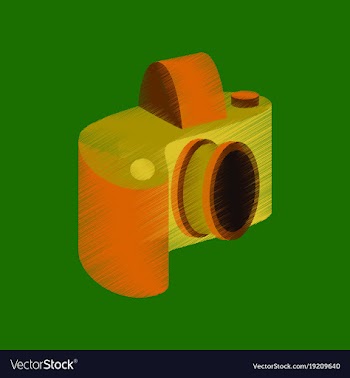 Flat shading style icon camera vector image