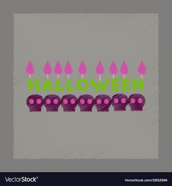 Flat shading style icon candle halloween vector image