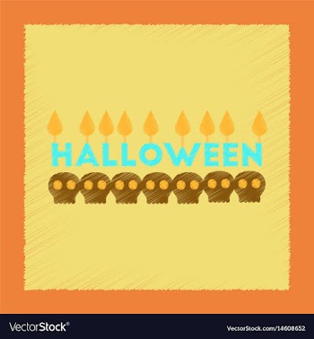 Flat shading style icon candle halloween vector image
