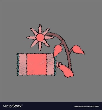Flat shading style icon canned and flower vector image