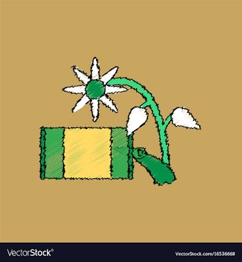 Flat shading style icon canned and flower vector image