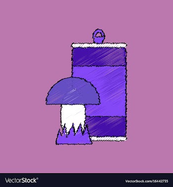 Flat shading style icon canned and mushroom vector image