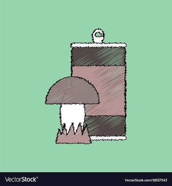 Flat shading style icon canned and mushroom vector image