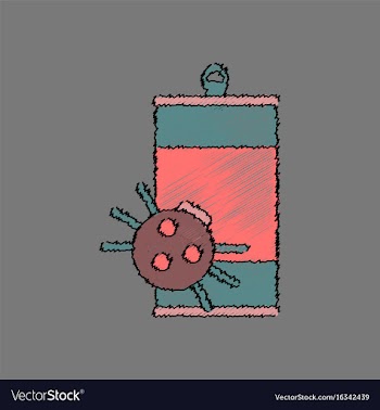 Flat shading style icon canned and spider vector image
