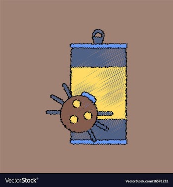 Flat shading style icon canned and spider vector image