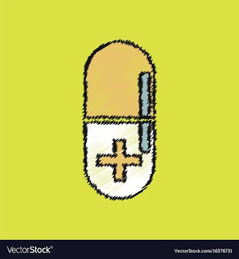 Flat shading style icon capsule with cross vector image