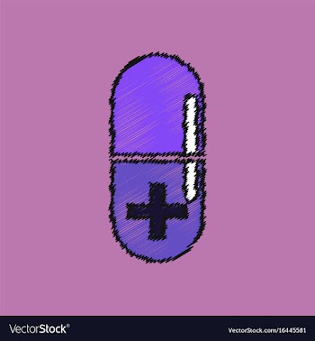 Flat shading style icon capsule with cross vector image