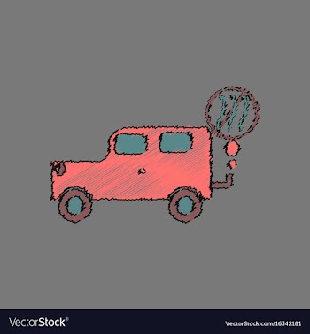 Flat shading style icon car and smoke vector image