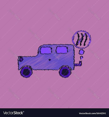 Flat shading style icon car and smoke vector image