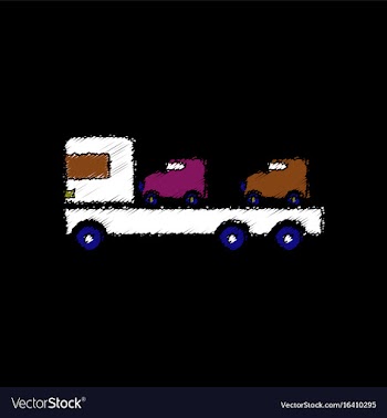Flat shading style icon car carrier truck deliver vector image