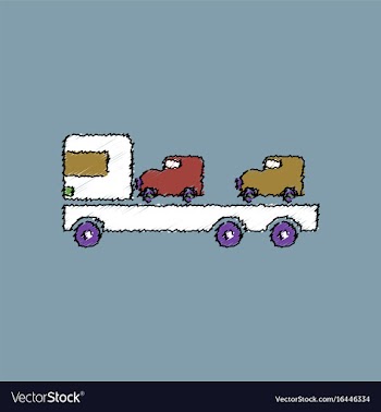 Flat shading style icon car carrier truck deliver vector image